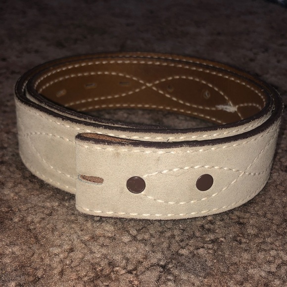 Tony Lama Cream Leather Belt - Picture 2 of 4